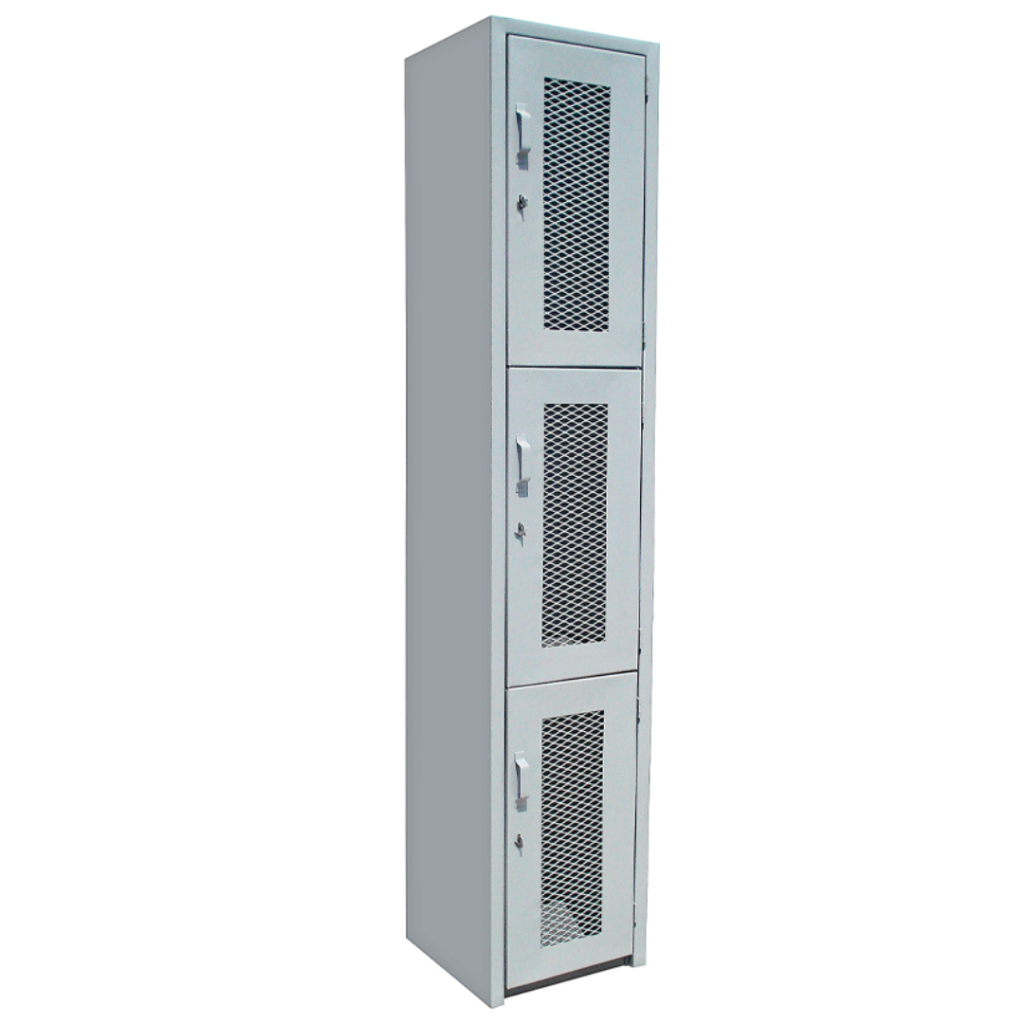 LOCKER METÁLICO DE 3 PUERTAS CON MALLA